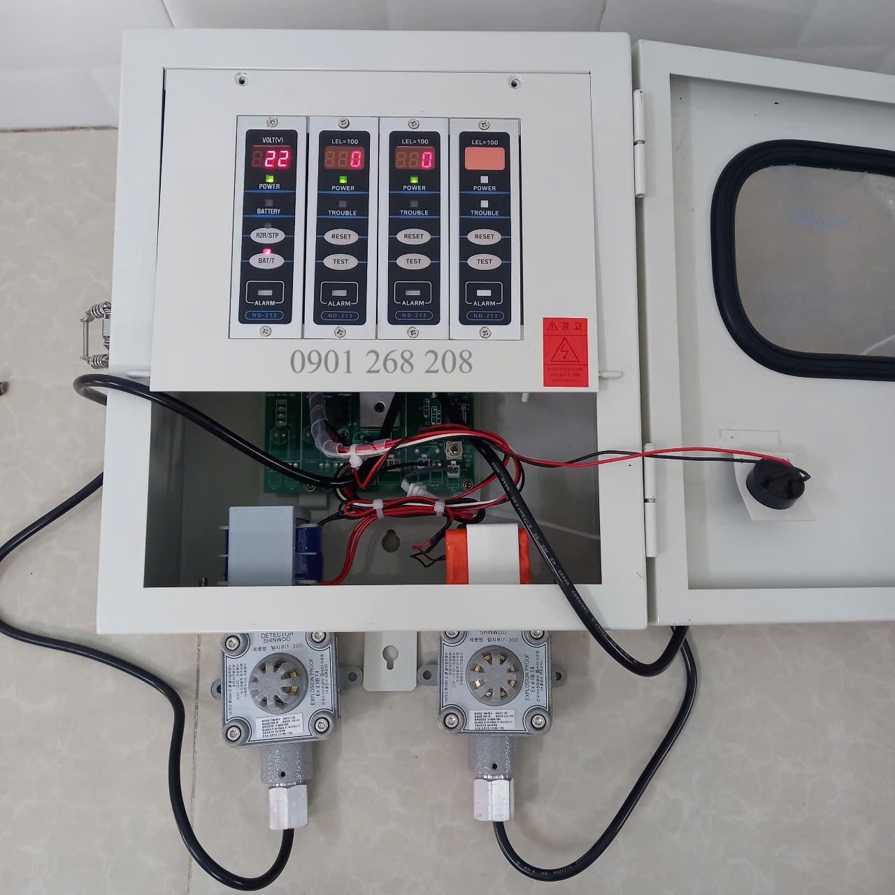 Tủ báo rò gas 2 kênh đầu dò phòng nổ ND-213 shinwoo